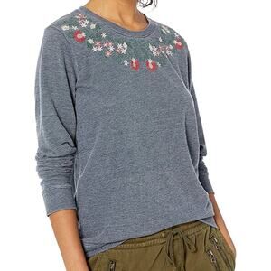 Lucky Brand Necklace Embroidered Sweatshirt XS
